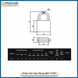 Khóa treo Gang bấm Việp Tiệp 01621