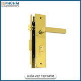Khóa Cửa Tay Gạt Inox 304 Mạ Vàng Việt Tiệp 04195