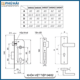Khóa Cửa Tay Gạt Việt Tiệp 04932