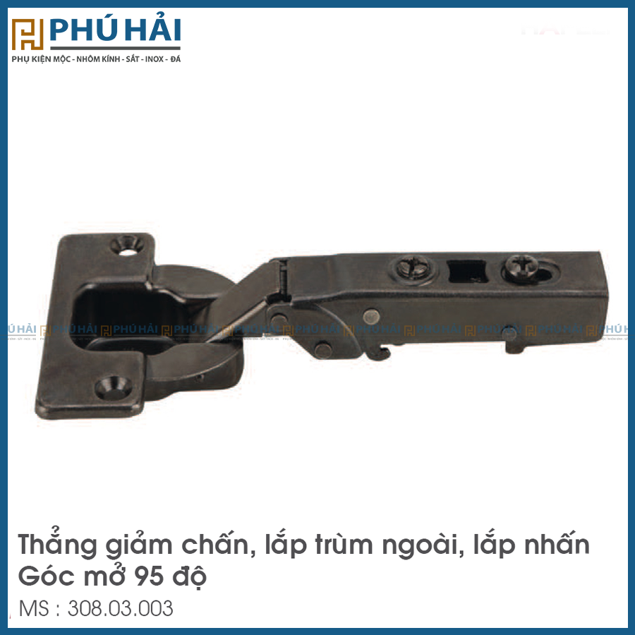 Bản Lề Metalla SM 95° Trùm Ngoài Hafele 308.03.003 (gồm đế)