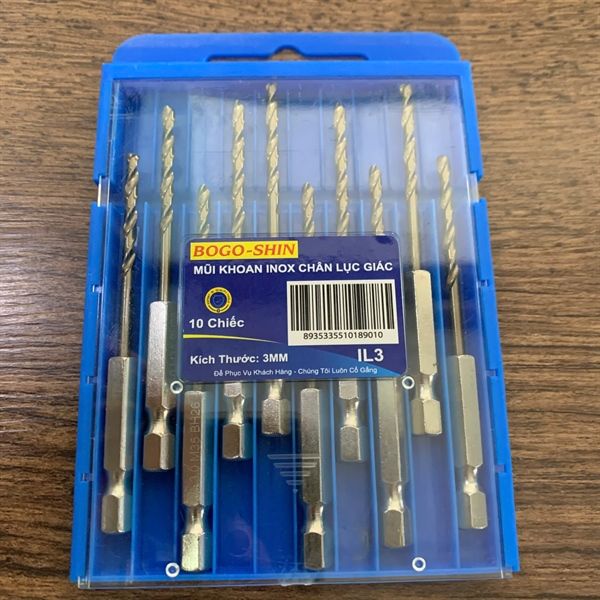 Mũi khoan inox đặc chủng chân lục giác BOGO 4mm