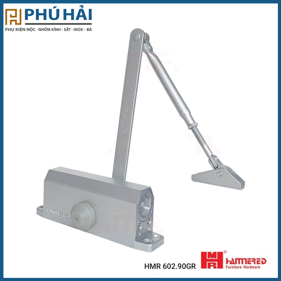 Tay đẩy hơi 602.90 HAMMER 40-65kg dừng ở góc 90 độ màu xám
