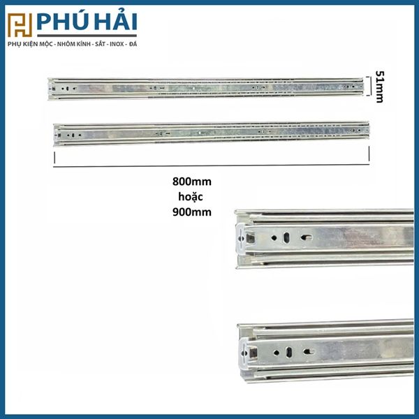 Ray bi 3 tầng dài 800 bản 51mm trọng tải 68kg
