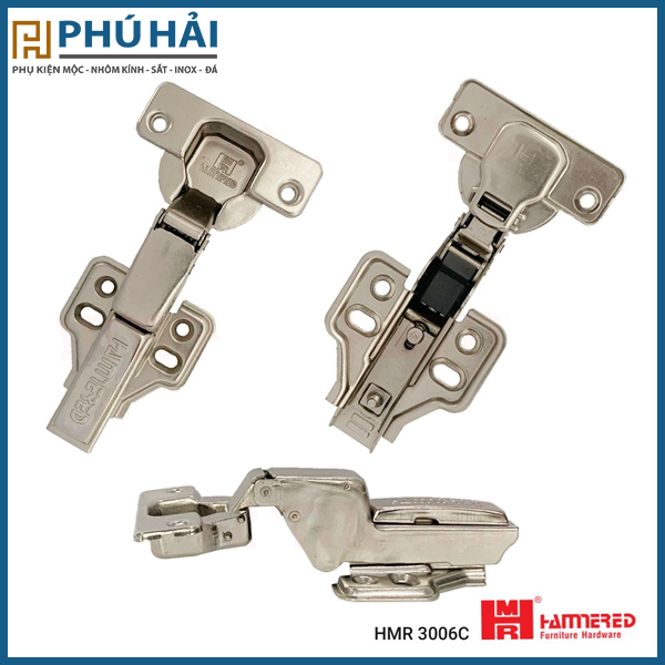 Bản lề giảm chấn Hamered 3006 C Cong nhiều (dùng cho ván dày 25)