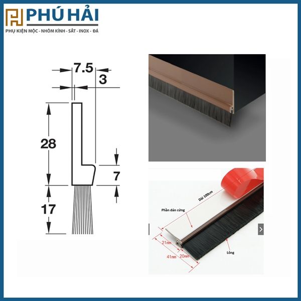 Thanh Chắn Bụi Dạng Chổi 900mm Hafele 489.97.111