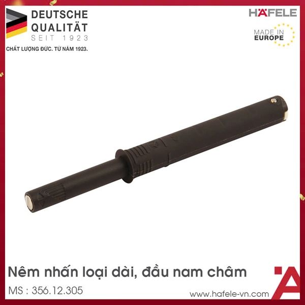 Típ on nhấn mở HAFELE loại dài Đen 356.12.305 (Có bas hít nam châm 356.01.549