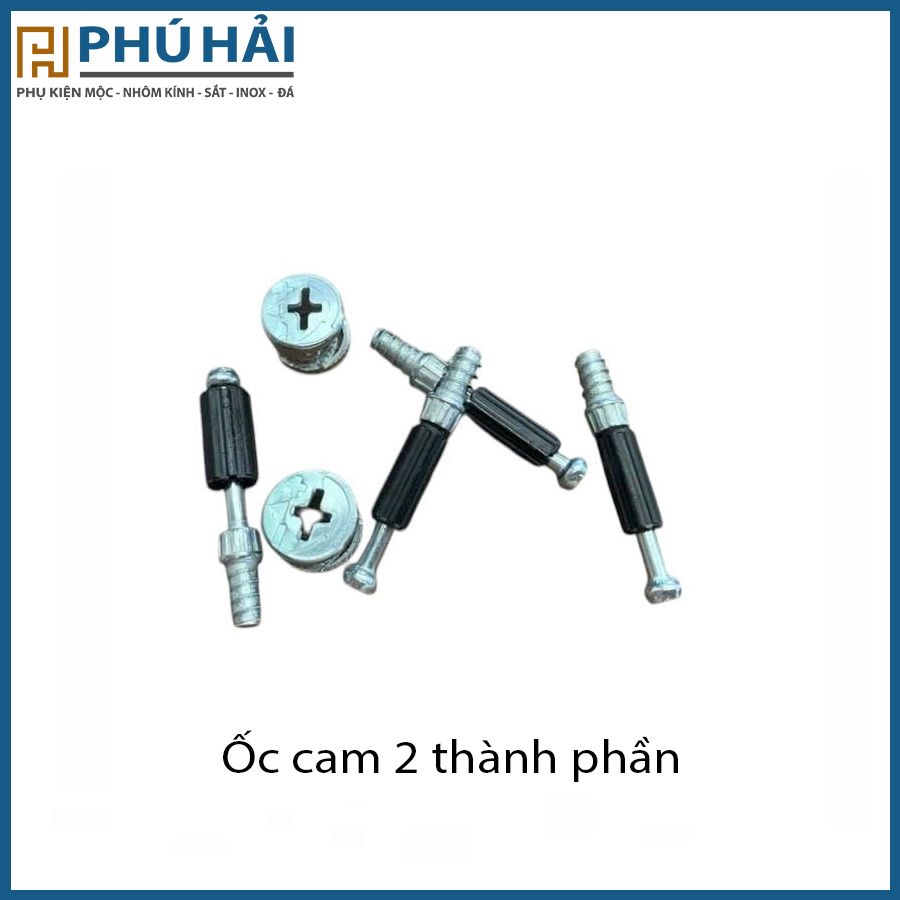 Ốc cam 2 thành phần trụ sắt nhựa đen 45mm
