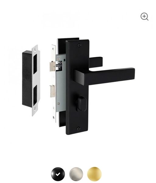 Khóa cửa nẹp VICKINI 32012.001 OBP Đen mờ, ruột chốt