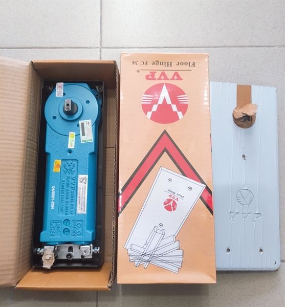 Bản lề sàn VVP 150kg hộp đen mặt đen tem An Thành