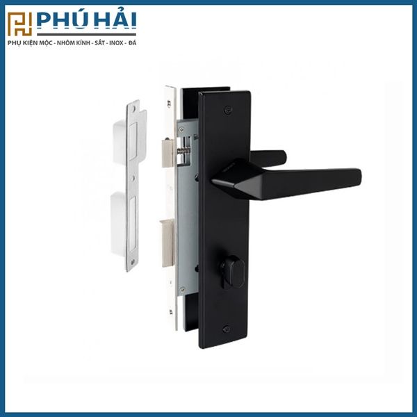 Khóa cửa nẹp VICKINI 33018.001 OBP đen mờ, ruột chốt