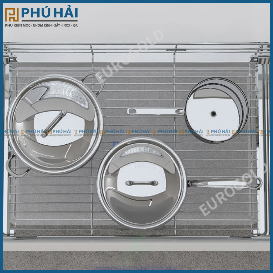 EG30470B GIÁ XOONG NỒI INOX NAN ÂM TỦ -GẮN CÁNH EUROGOLD