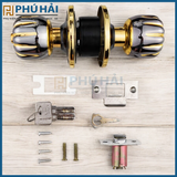 Khoá tròn Huy hoàng thau HC03 đen vàng