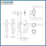 Khóa cửa phân thể VICKINI 34617.101 OBP đen mờ ruột chốt