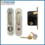 Khóa lùa cửa gỗ xước mờ hammered
