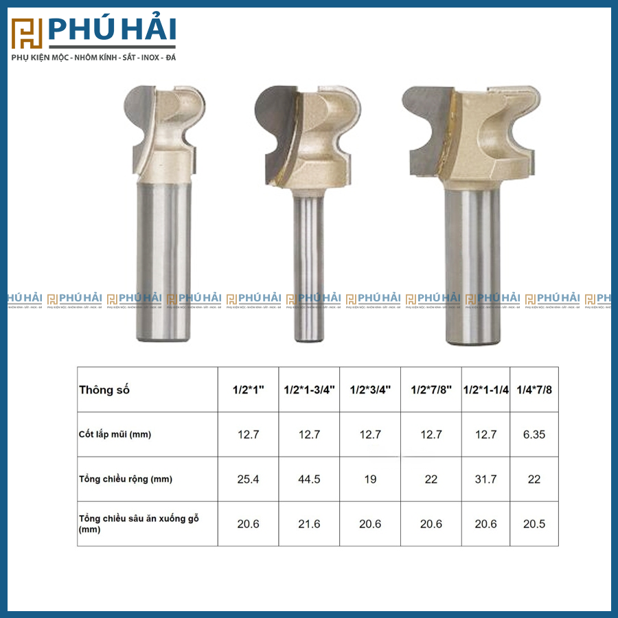 Mũi phay tay nắm âm 3F