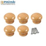 Núm tủ gỗ dẹt không viền trung