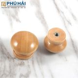 Núm tủ gỗ dẹt không viền trung