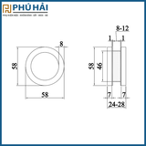 TAY CỬA KÍNH VICKINI 69828.001 SSS