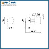 TAY CỬA KÍNH VICKINI 69833.001 PSS