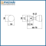 TAY CỬA KÍNH VICKINI 69835.001 PSS