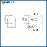 TAY CỬA KÍNH VICKINI 69837.001 PSS