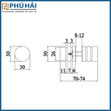 TAY CỬA KÍNH VICKINI 69841.001 PSS