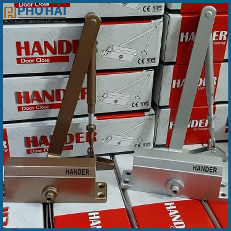 Tay đẩy hơi thủy lực Hander HD16 có điểm dừng 90 độ mở tối đa 180 độ
