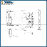 Thân khóa lười gà chốt chết Hafele 911.25.100