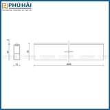 Thanh treo quần áo VICKINI 18703.001 GRPR xám sơn (30x12x3000mm)