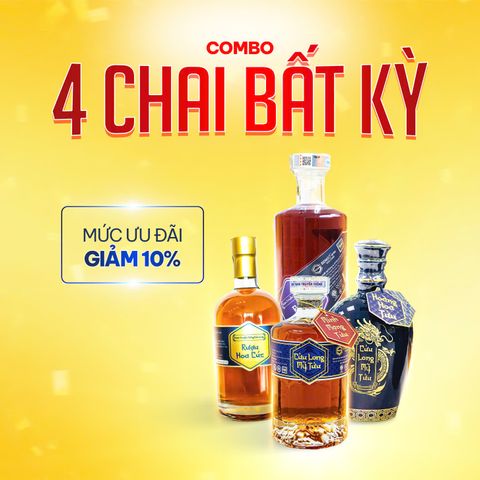 COMBO 4 CHAI RƯỢU BẤT KỲ - GIẢM 10%