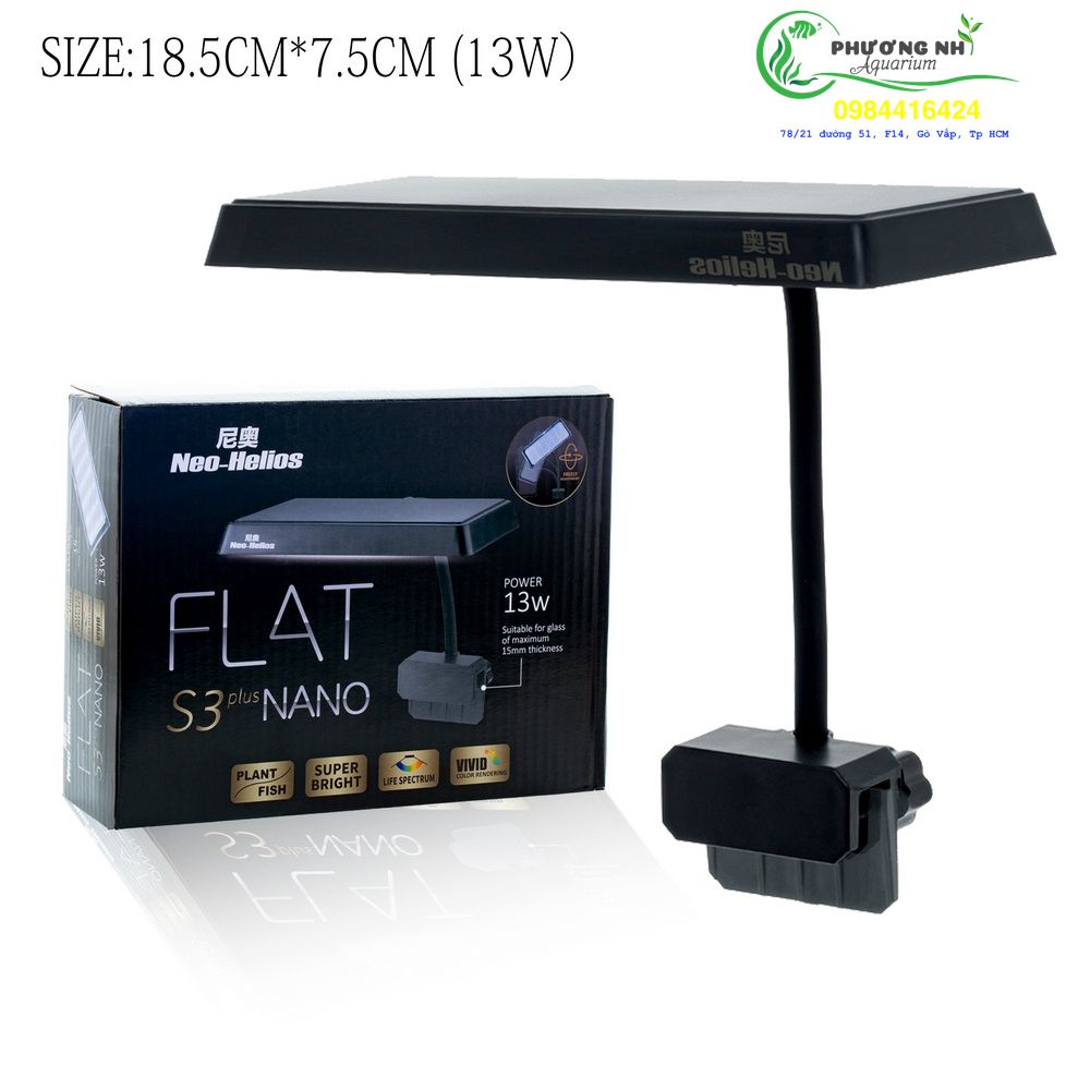 Đèn Flat S3 Plus, S3 Nano RGB đỏ cá không đỏ nước