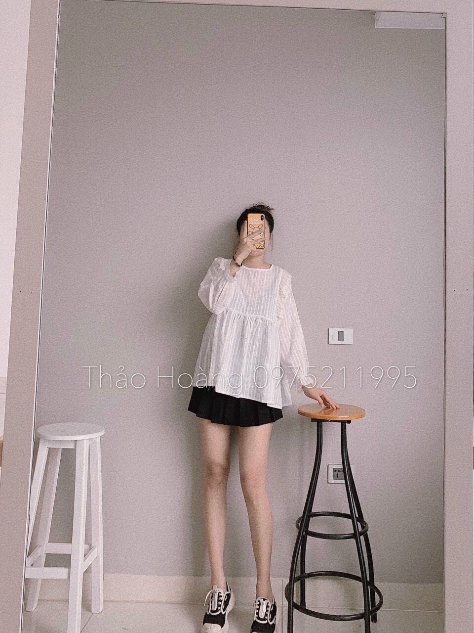 Áo babydoll ren trơn