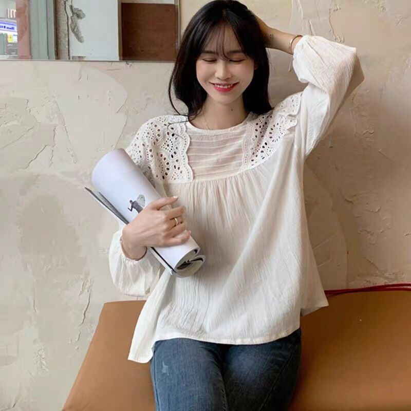 Áo babydoll ren lai gấp