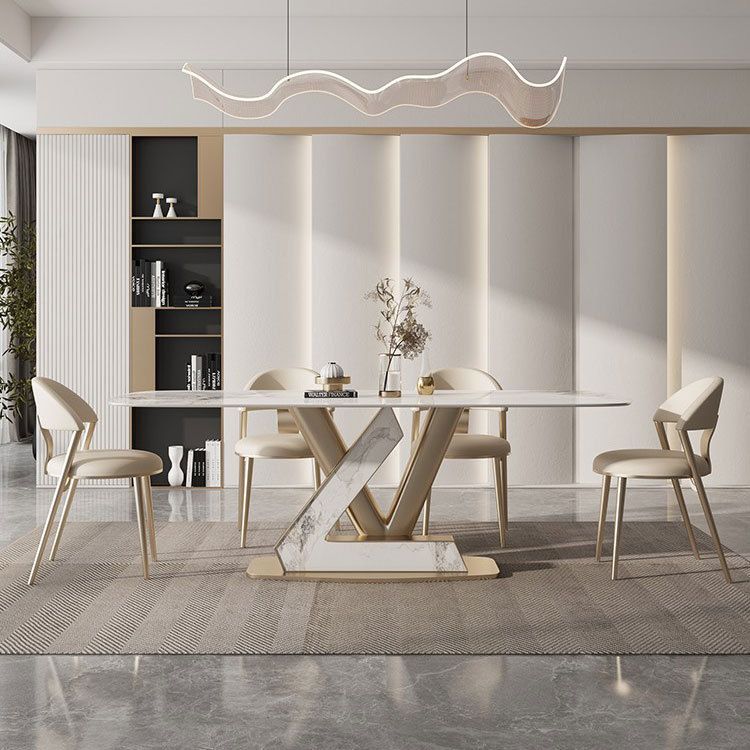Bàn ăn nhập khẩu mặt đá marble BA0143