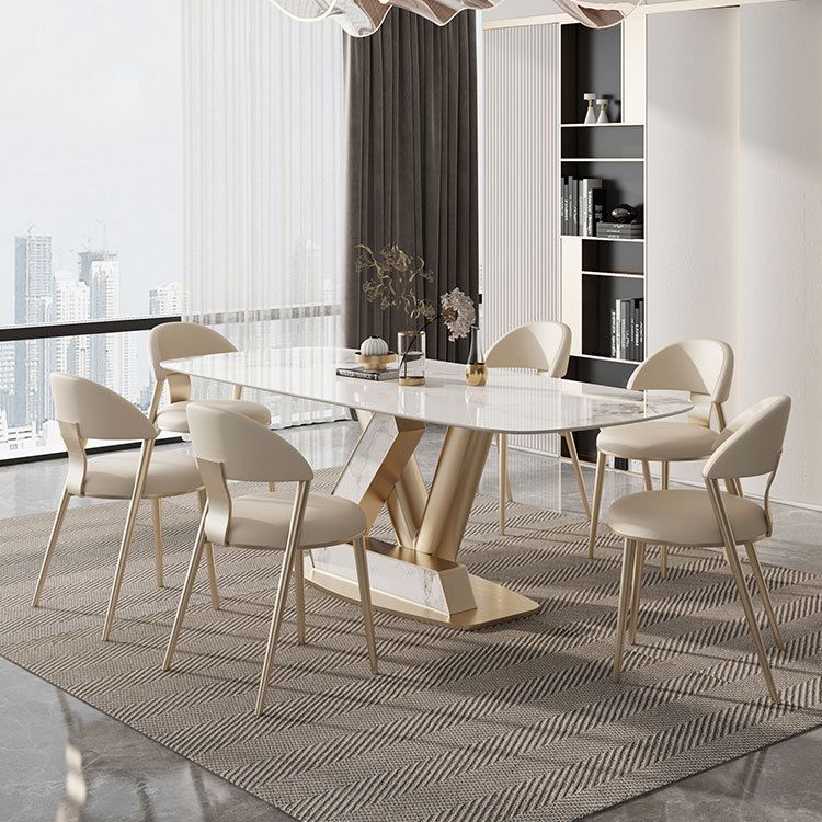 Bàn ăn nhập khẩu mặt đá marble BA0143