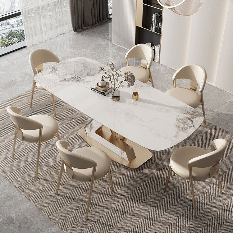 Bàn ăn nhập khẩu mặt đá marble BA0143