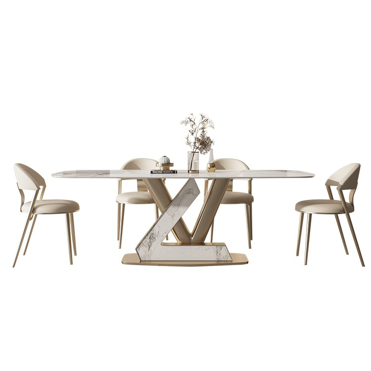 Bàn ăn nhập khẩu mặt đá marble BA0143