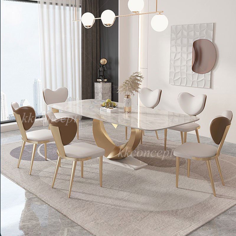 Bàn ăn nhập khẩu mặt đá marble BA0146