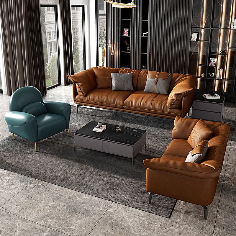  Bộ Sofa da cao cấp màu da bò GSF139 