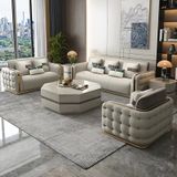  Bộ Sofa da bò màu trắng xám BSF184 