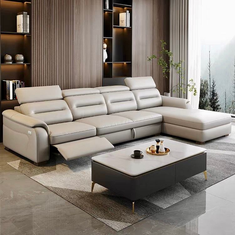  Sofa Giường da bò màu trắng xám BSF185 