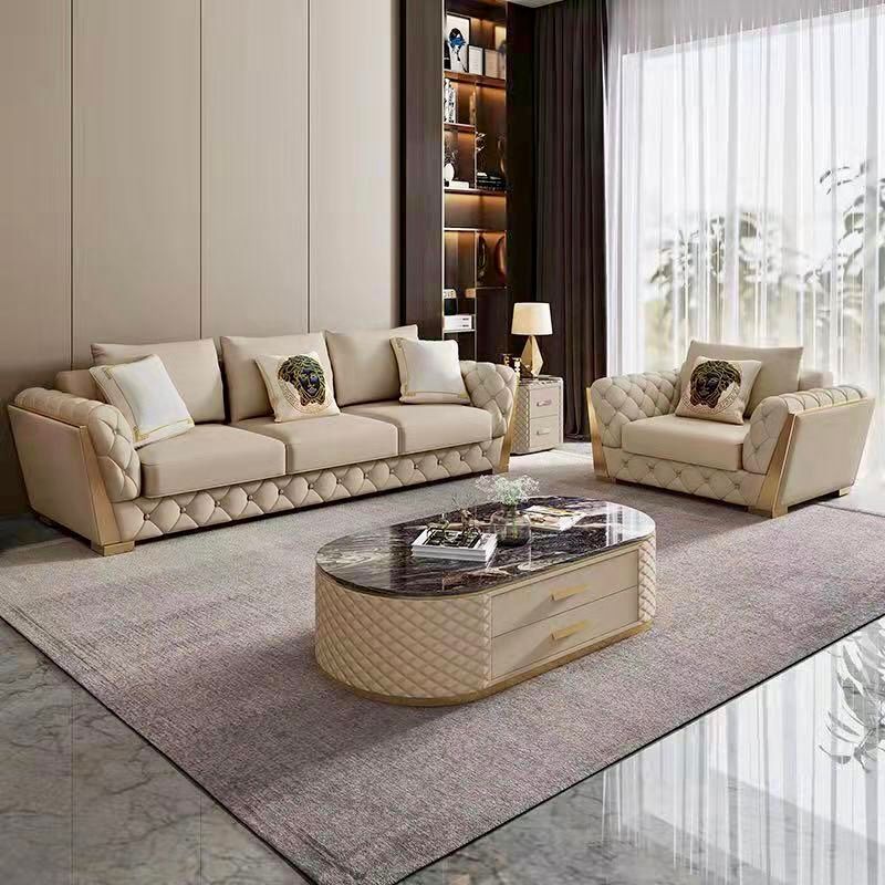  Bộ Sofa da bò màu xanh BSF188 