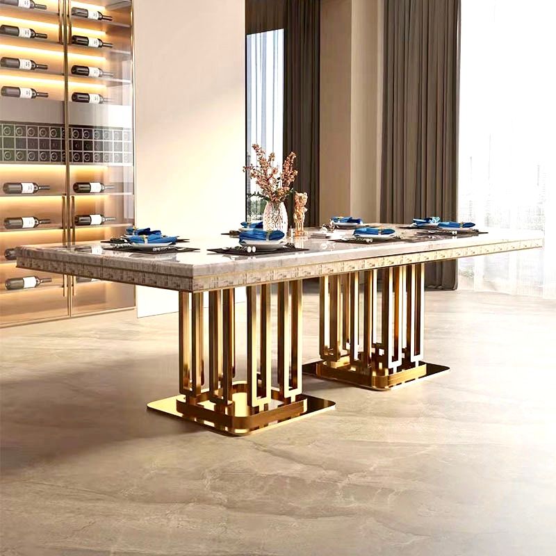 Bàn ăn nhập khẩu mặt đá marble BA0159