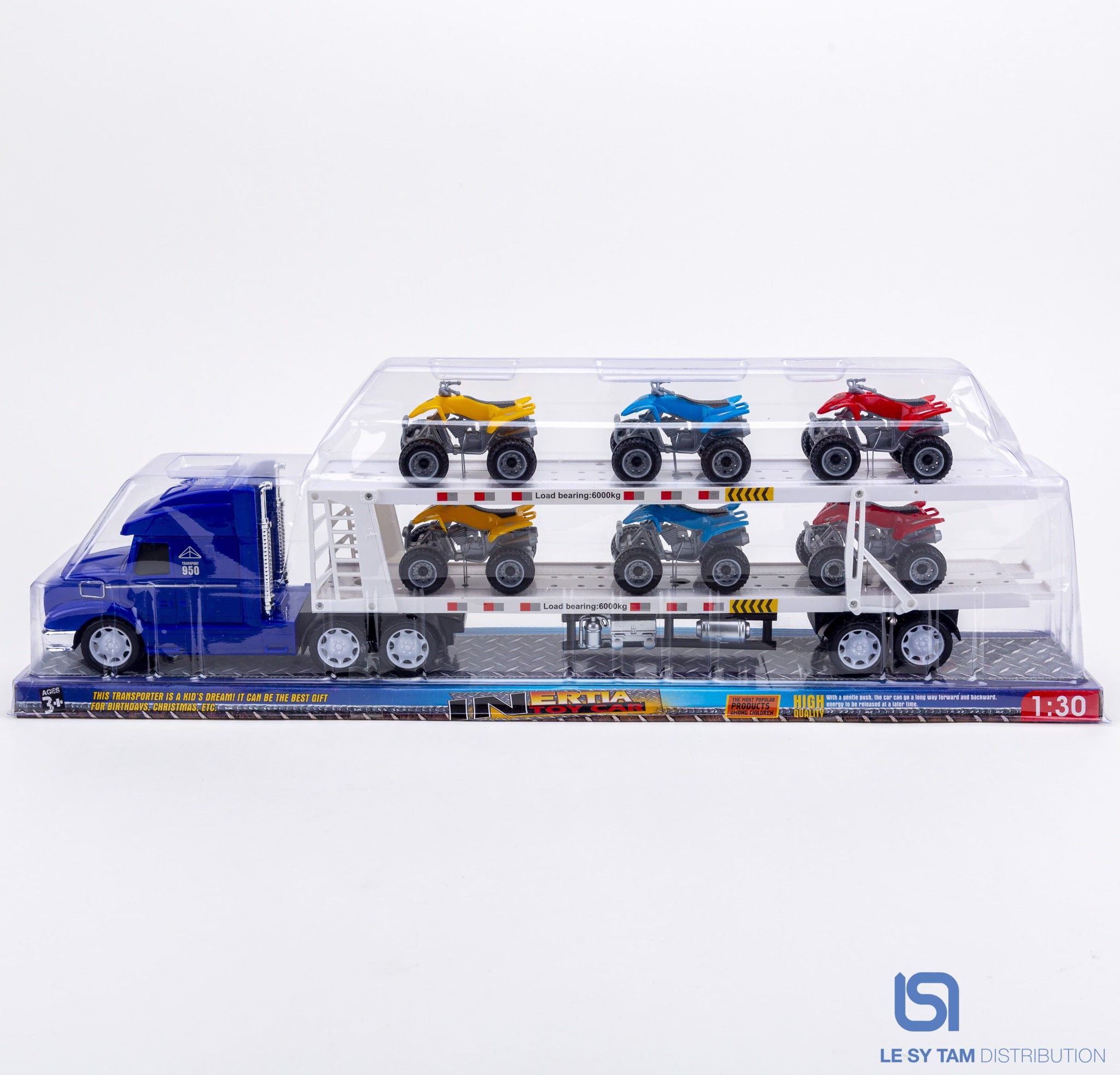 Xe container chở 6 xe đua 950-620