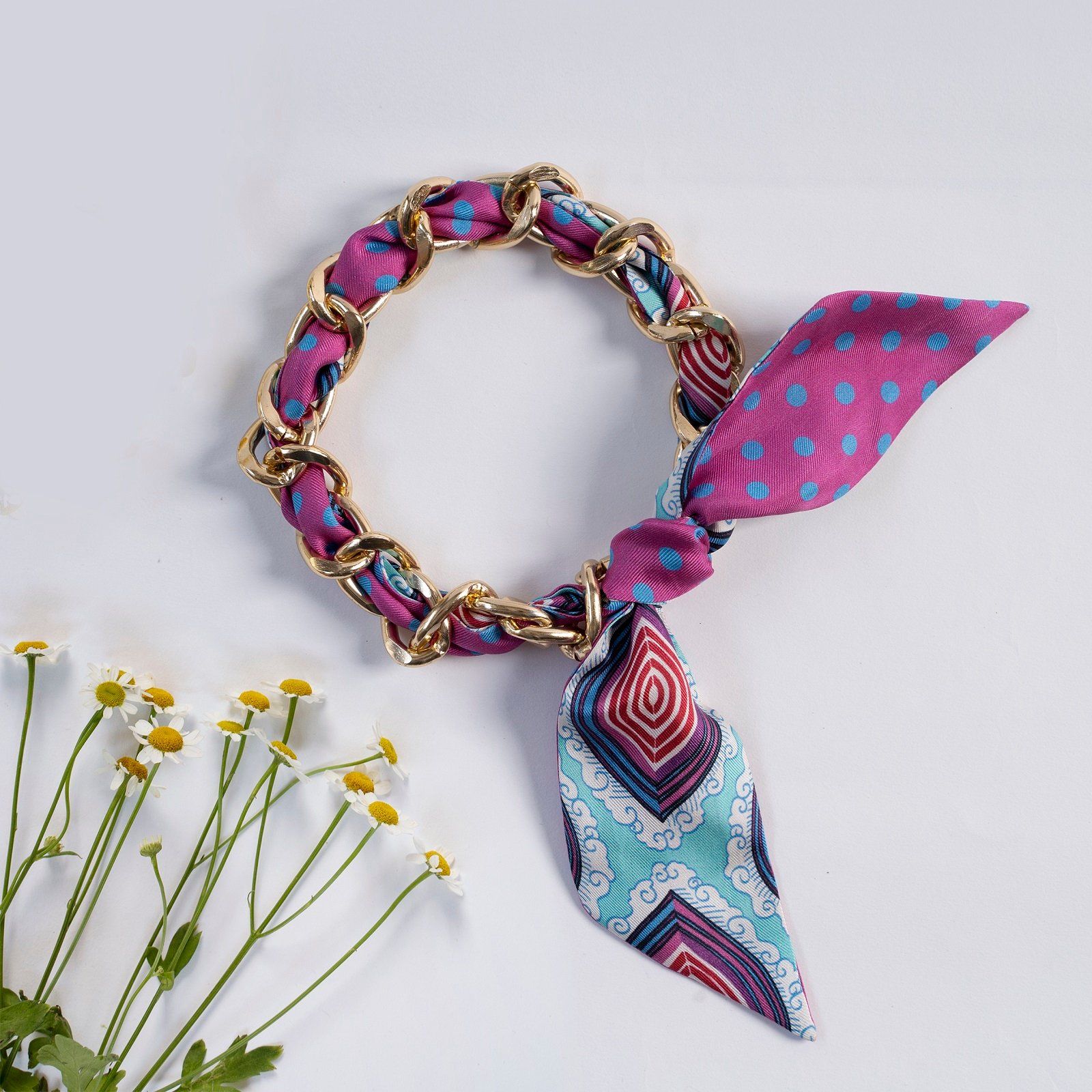 Pink Wave patterns Twilly S
