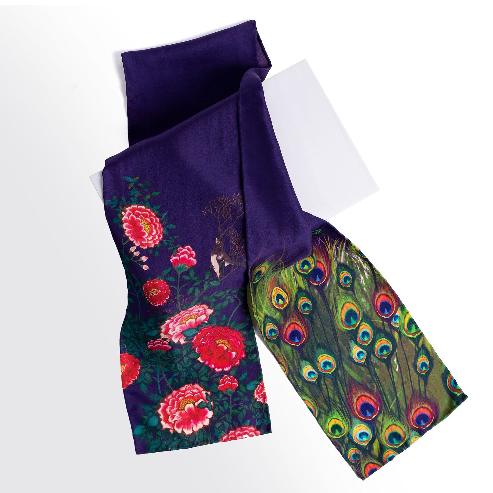 Peacock feather pattern long Scarf
