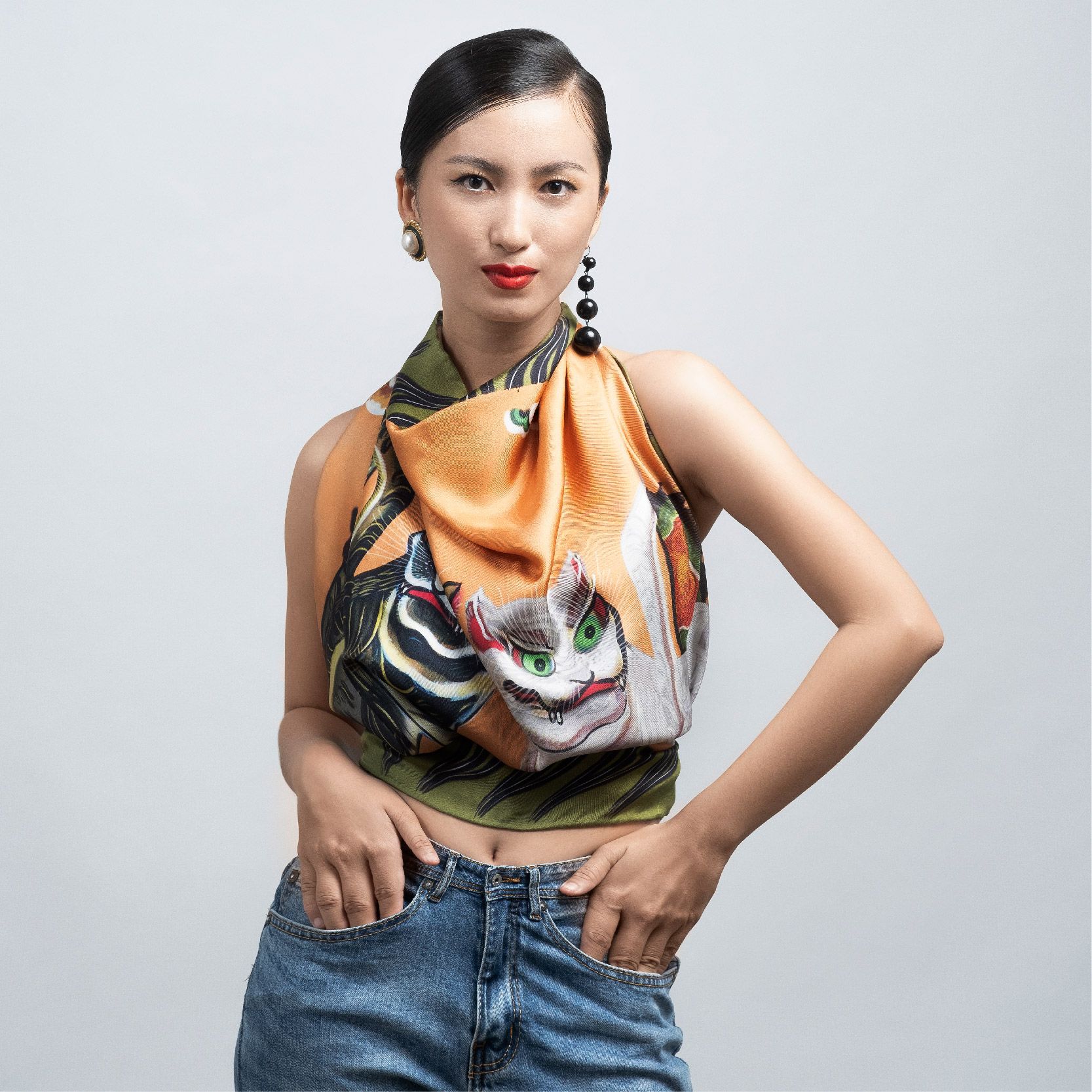 Tiger painting Scarf 90