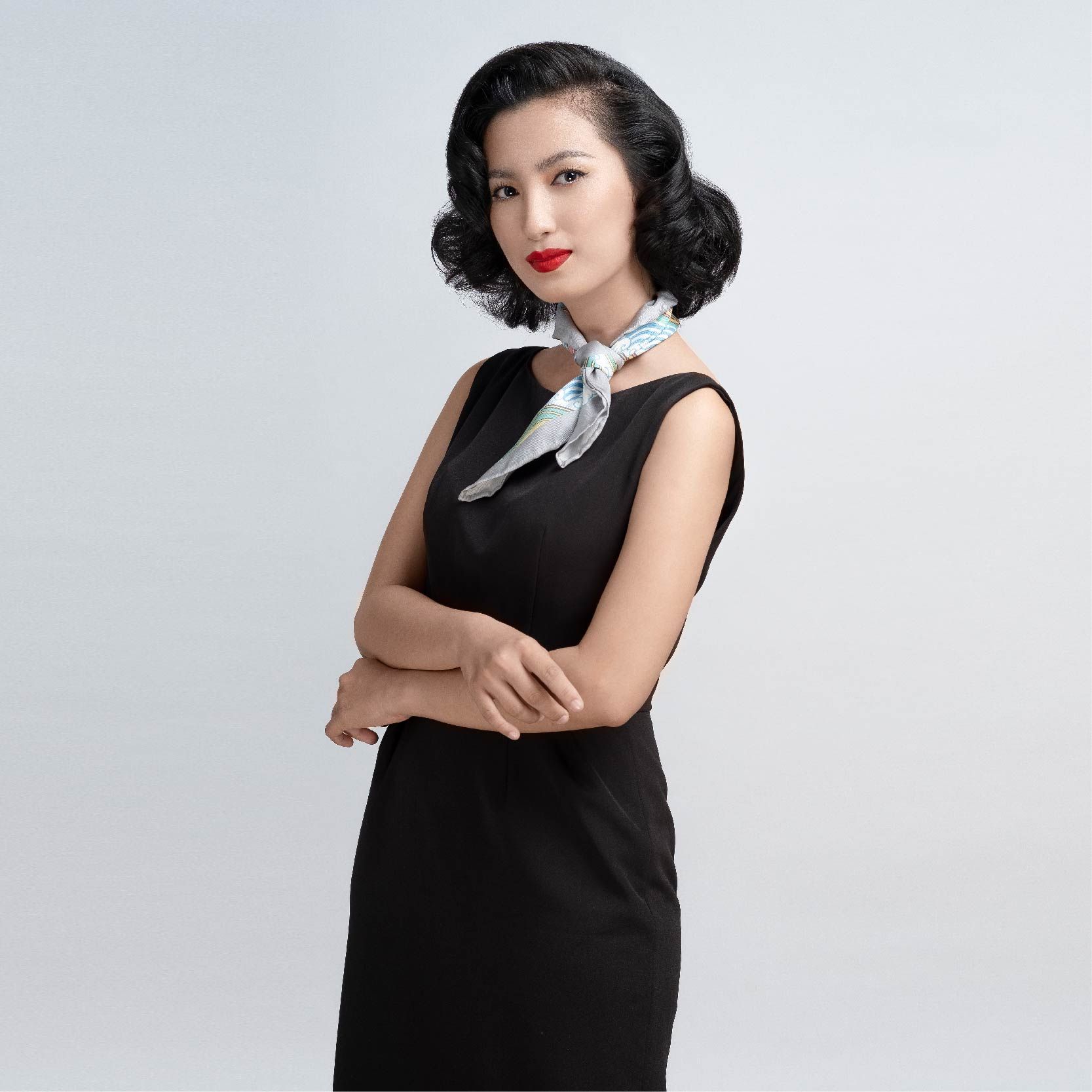 Khăn họa tiết sóng ngũ sắc 50