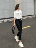  Quần jean nữ boyfriend baggy trơn dài đen và xám chuột co giãn HQJEANS 