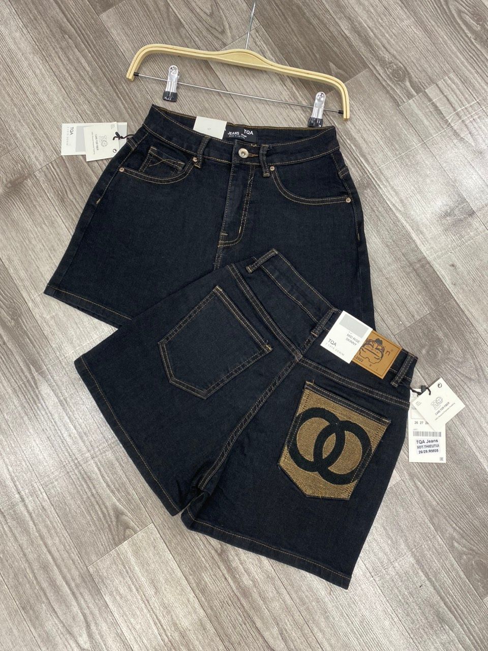  Quần đùi short jeans trắng lưng siêu cao tôn dáng co giãn 4 chiều ôm eo thoải mái mẫu thiết kế HQJeans HQ101 